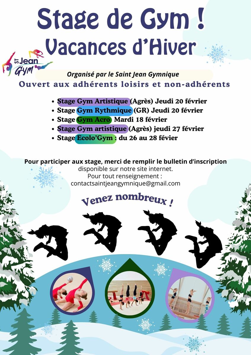 Stage Gymnastique Loisirs vacances d'Hiver