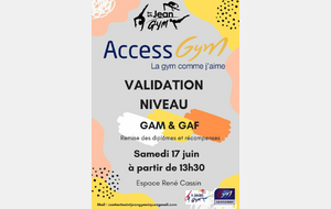 Démonstration et validation Niveau Access Gym